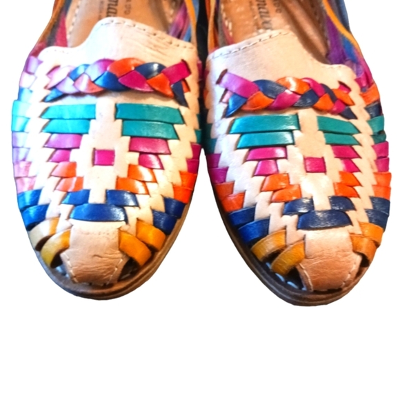 NEW Hand Made Mexican Aldi Primavera Huraches Woven Leather Aztec Loafer - Picture 5 of 7